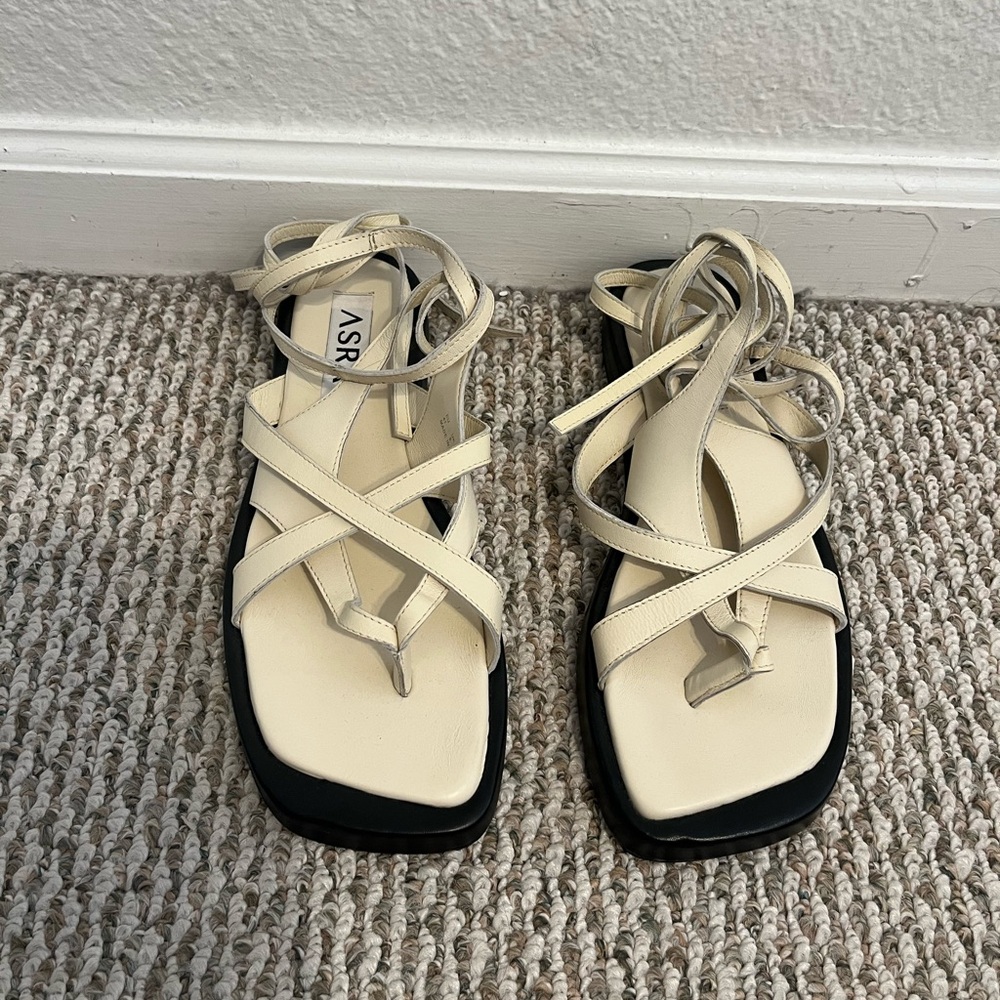 ASRA Genuine Leather Strappy Sandal - Size 10